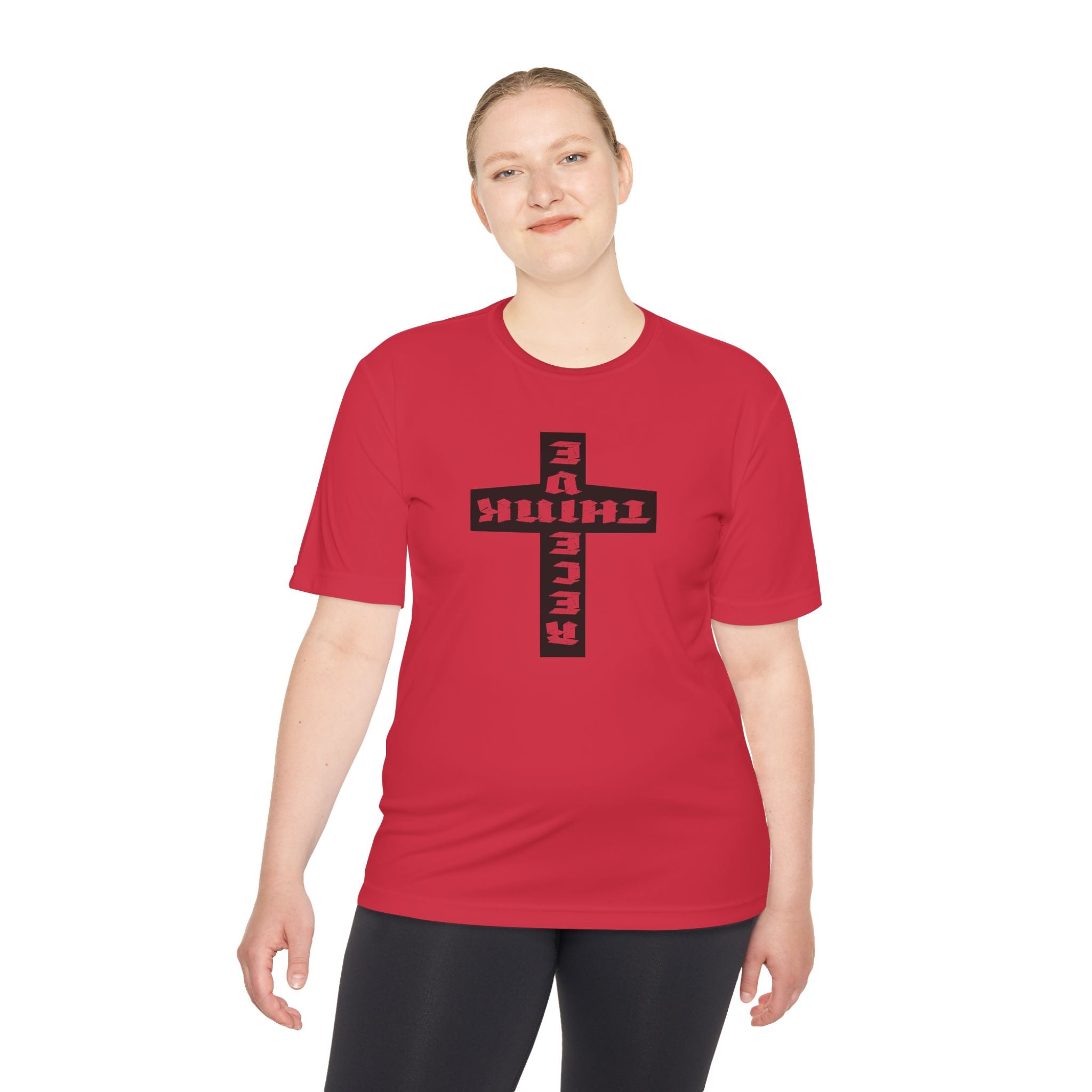 Think / Receive Reverse Cross Performance Tee —  Moisture-Wicking Shirt