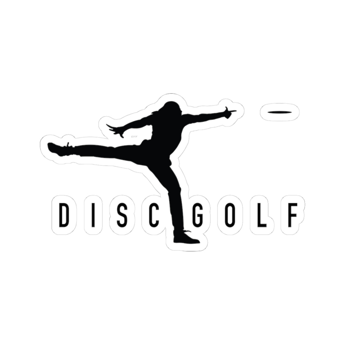 Disc Golf Man XLogo Cut Sticker — Silhouette Ace Logo