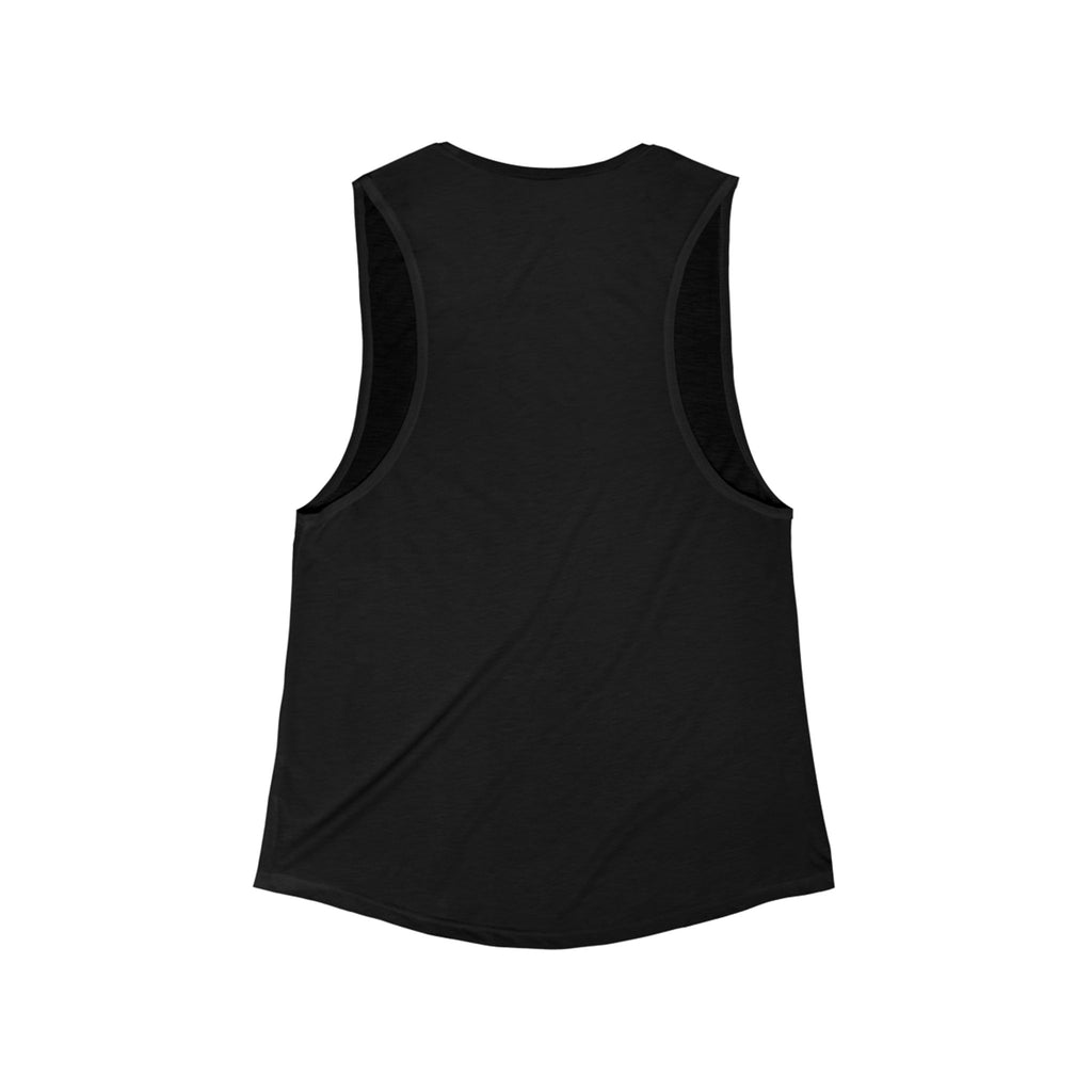 Disc Golf Man Yoga Pose Muscle Tank — Women's Flowy Scoop Athletic Tank Top