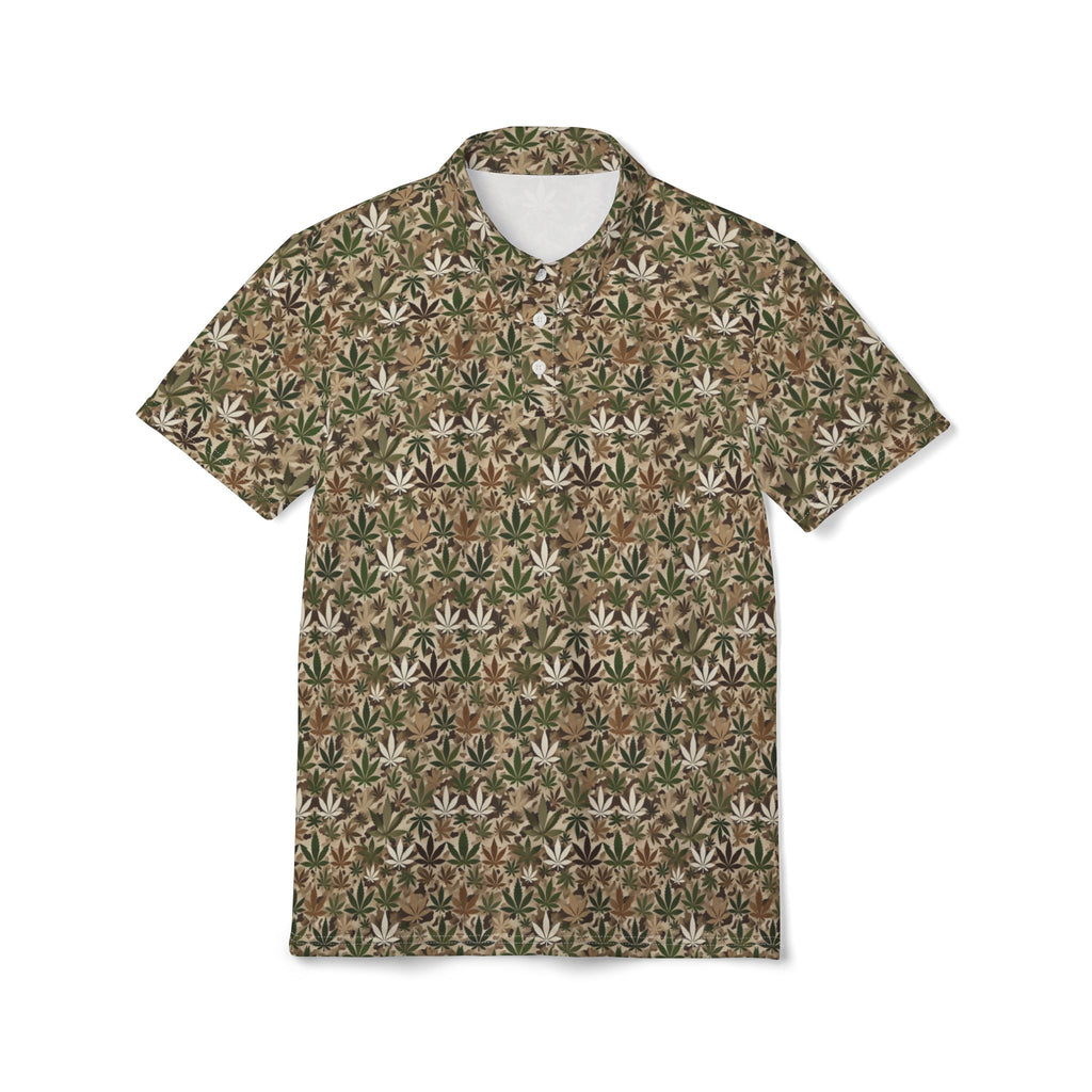 Men's Camo Hemp Leaf Polo Shirt
