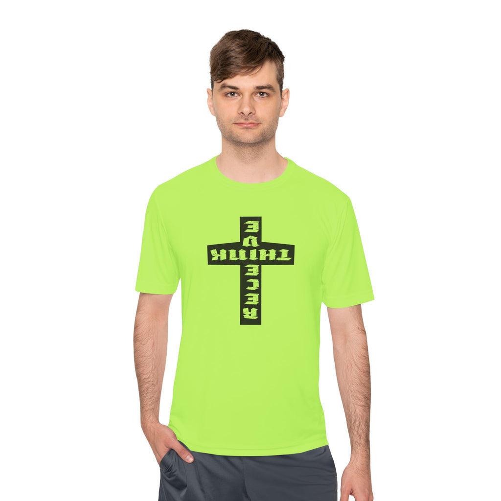 Think / Receive Reverse Cross Performance Tee —  Moisture-Wicking Shirt