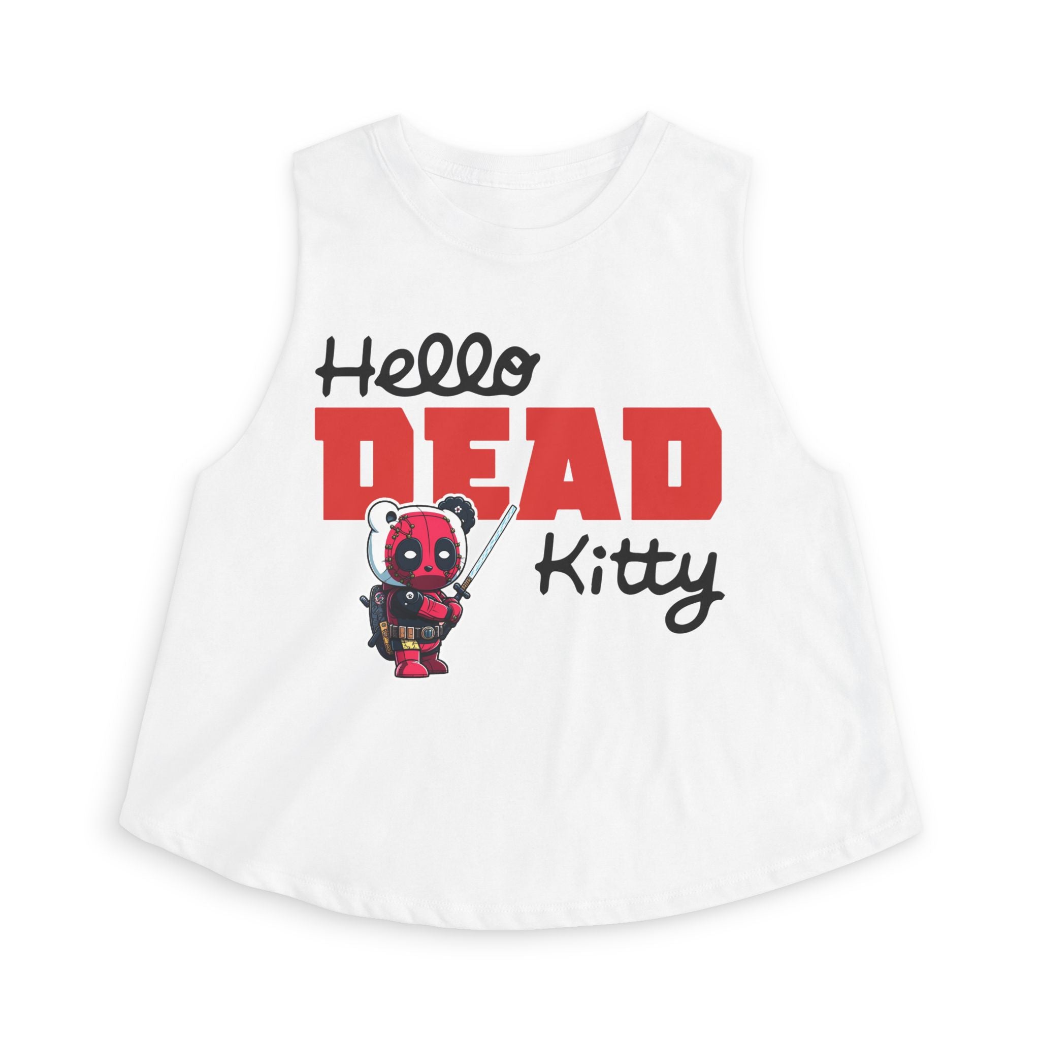 Hello Dead Kitty Crop Top — Cute Mashup Women's Tank