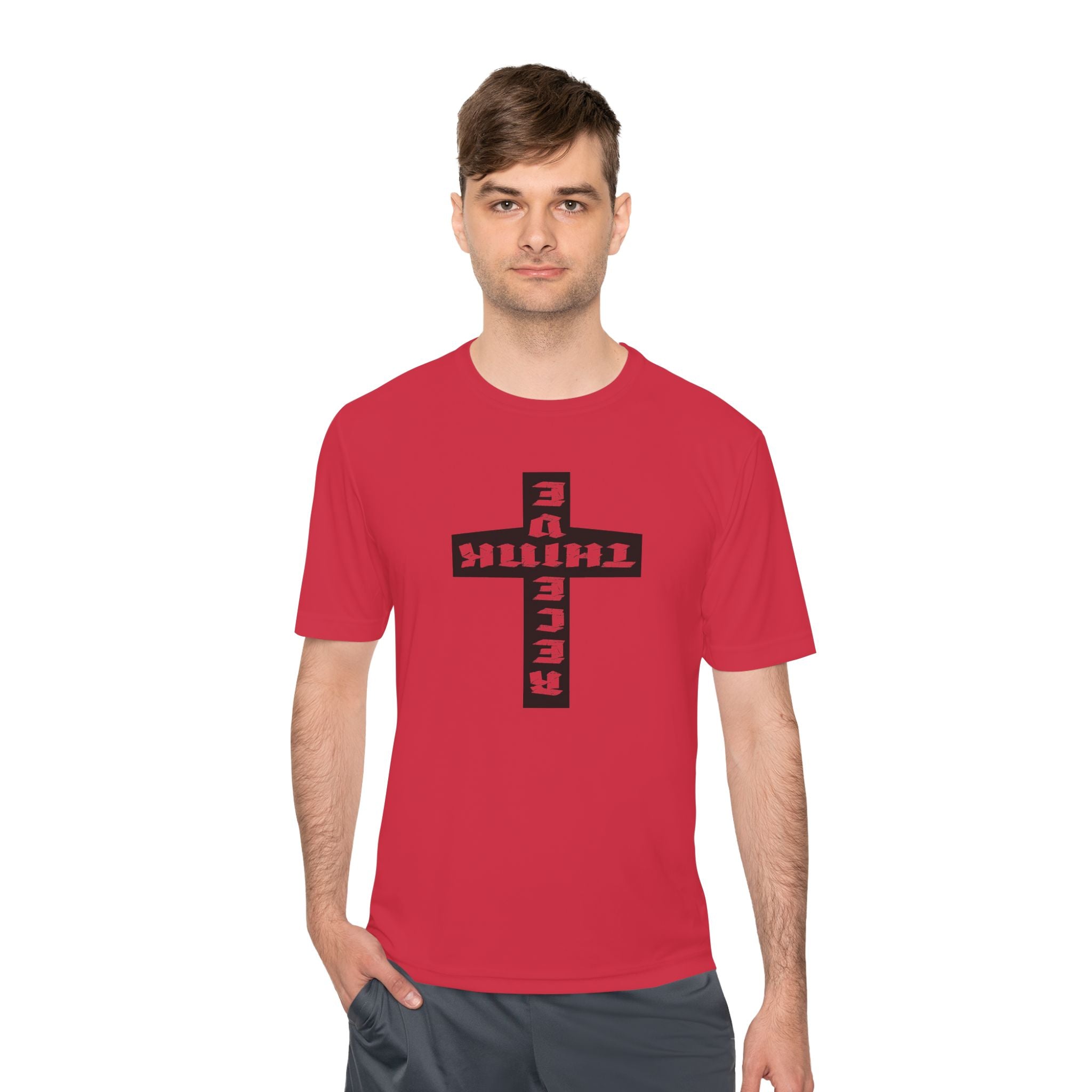 Think / Receive Reverse Cross Performance Tee —  Moisture-Wicking Shirt