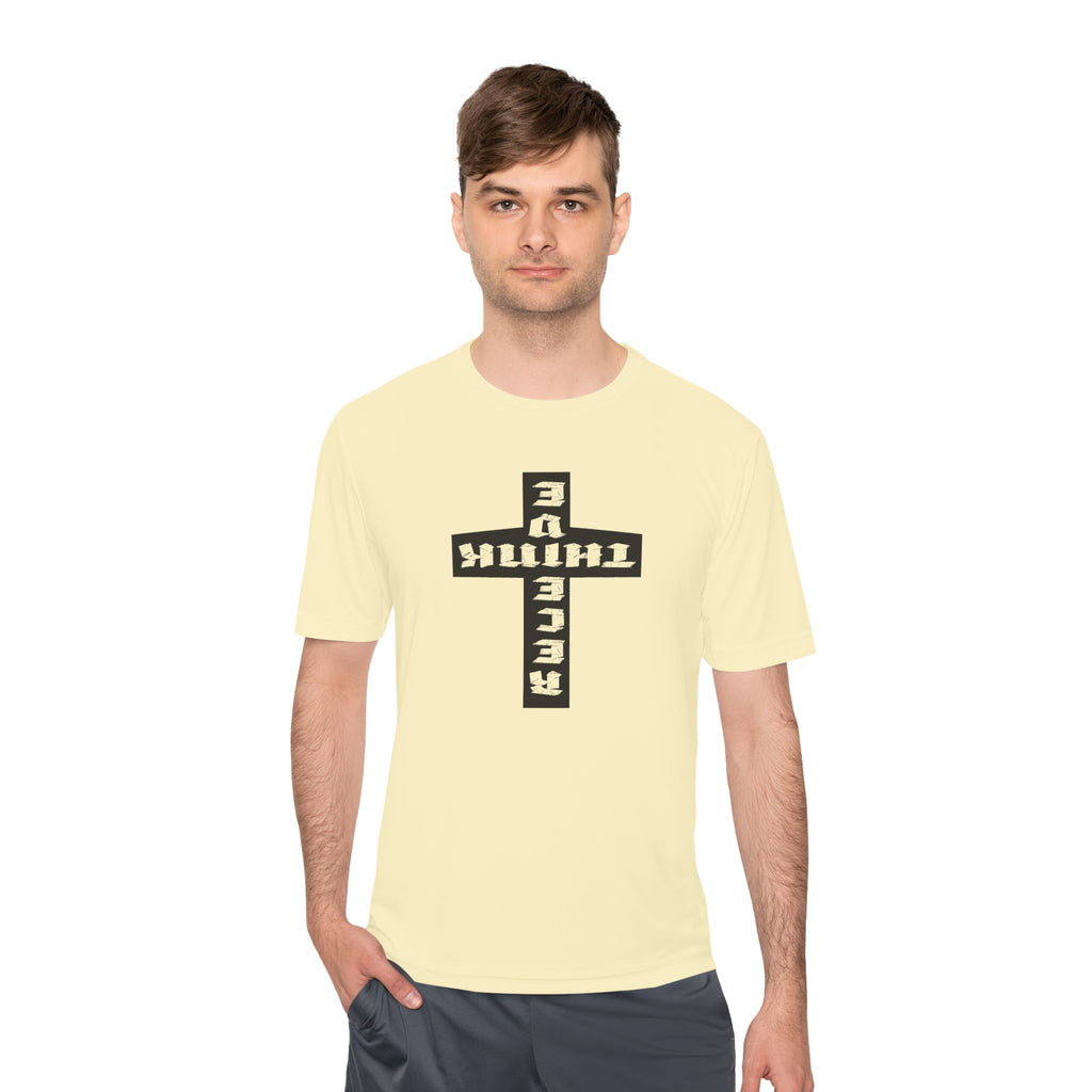 Think / Receive Reverse Cross Performance Tee —  Moisture-Wicking Shirt