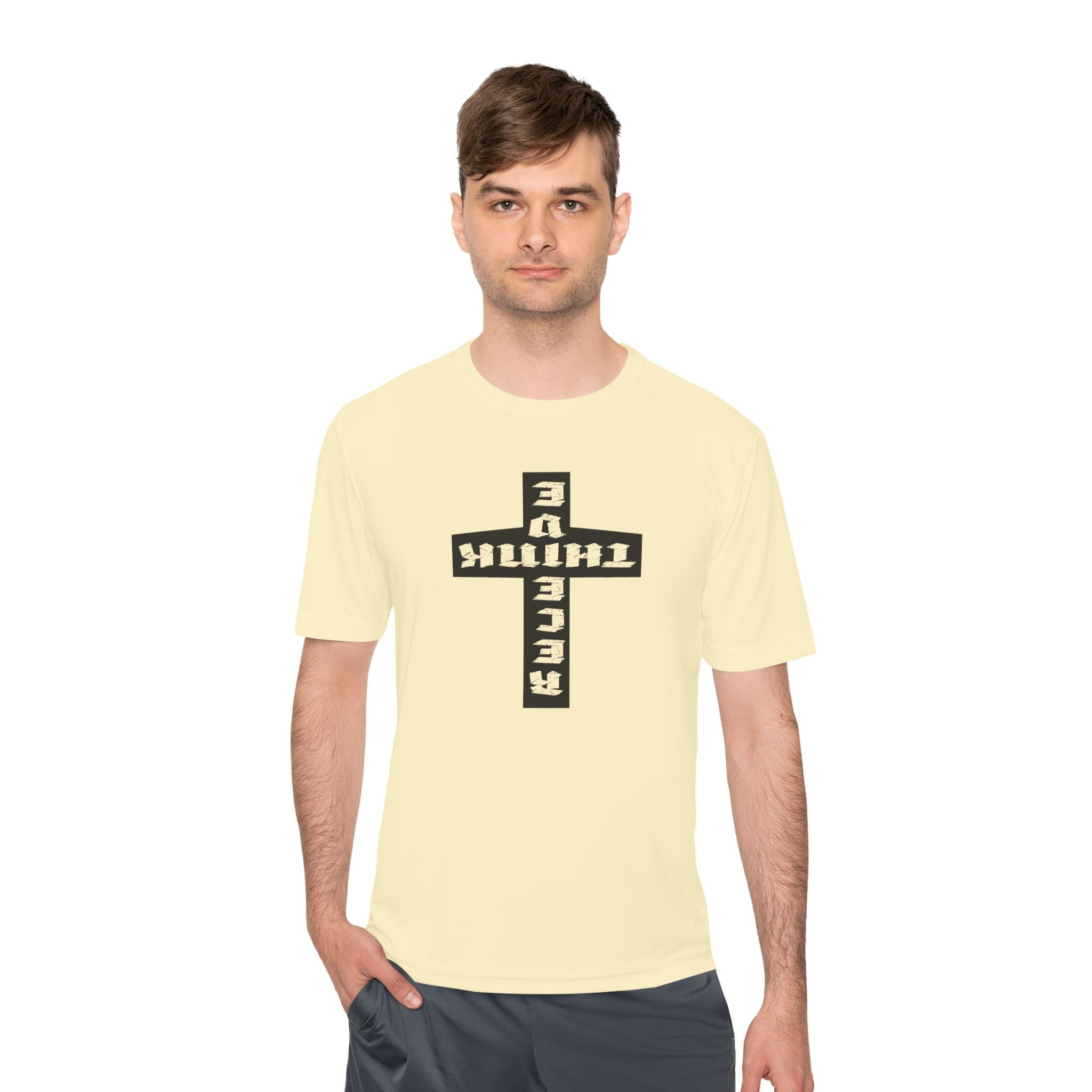 Think / Receive Reverse Cross Performance Tee —  Moisture-Wicking Shirt