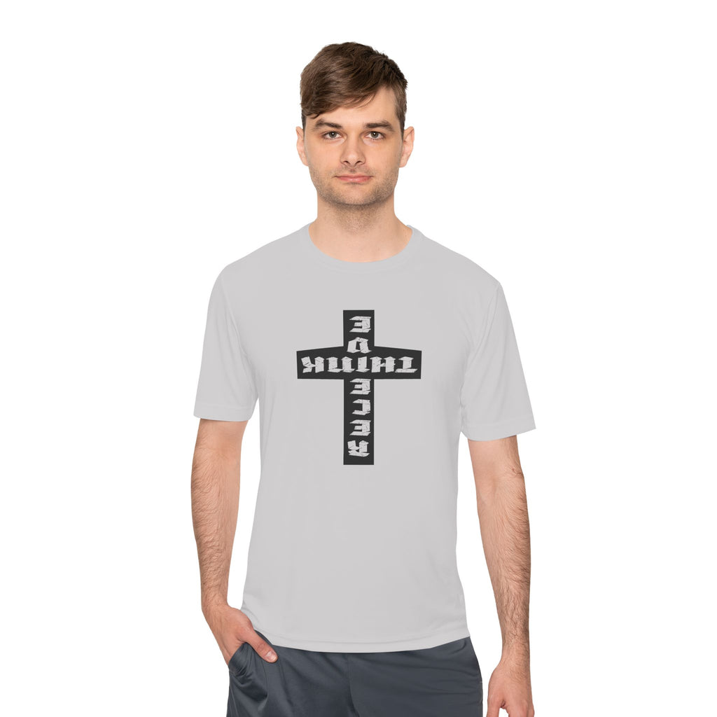 Think / Receive Reverse Cross Performance Tee —  Moisture-Wicking Shirt