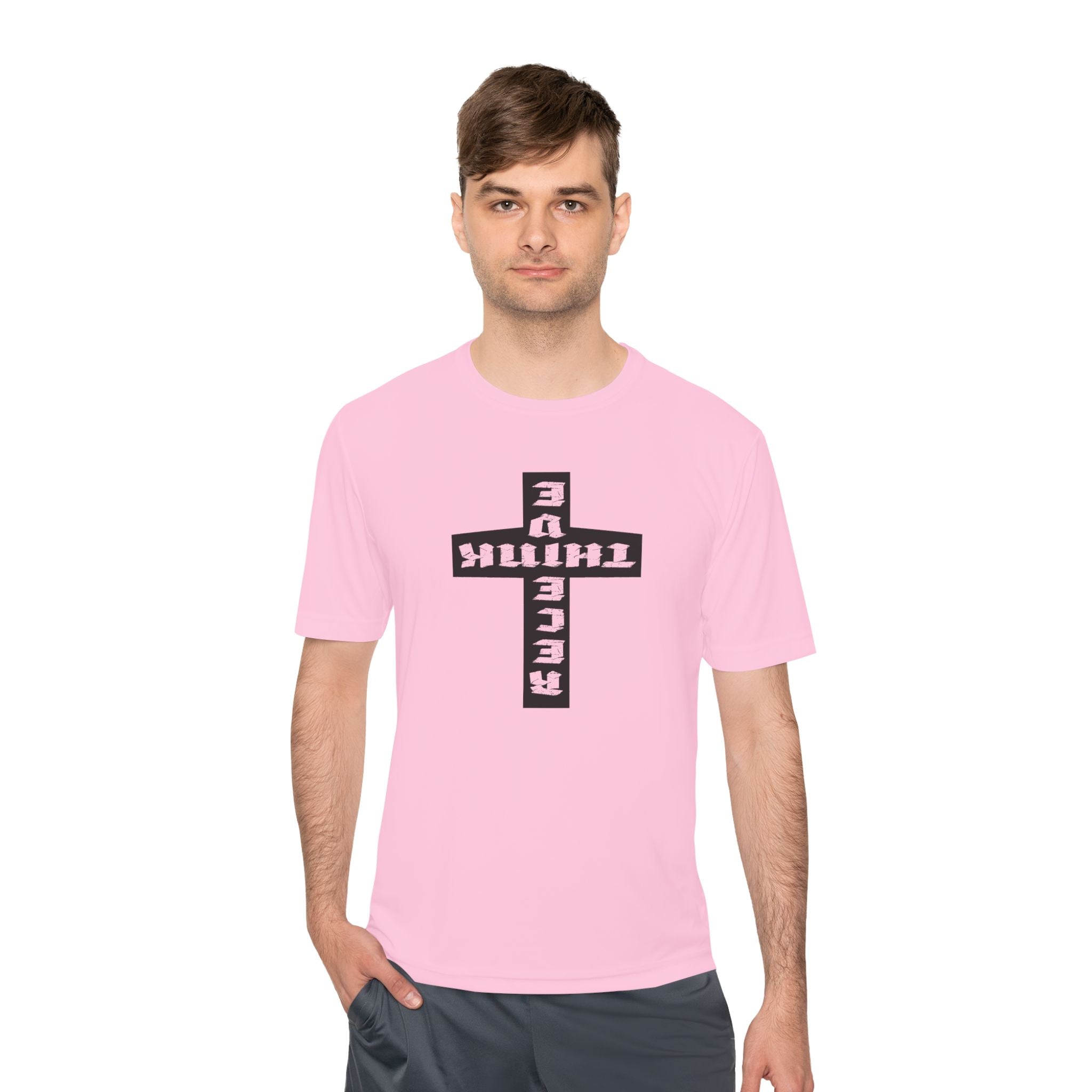 Think / Receive Reverse Cross Performance Tee —  Moisture-Wicking Shirt