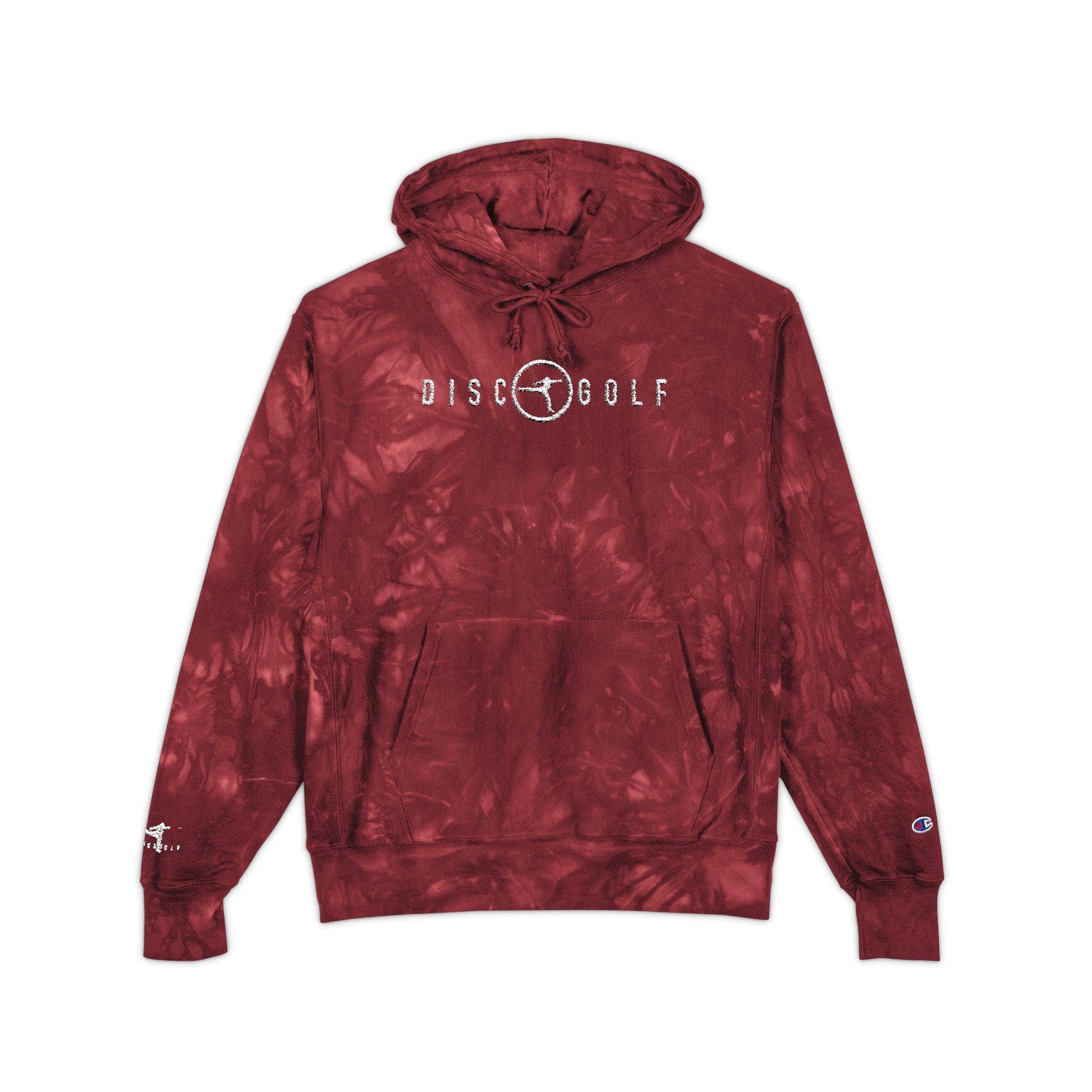 Disc Golf Man Logo Tie-Dye 'Rise Wolf' Embroidered Hoodie