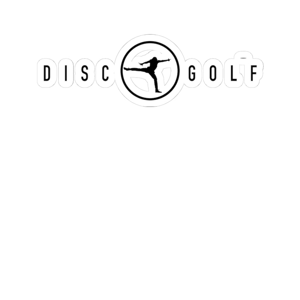 Disc Golf Man Throwing Logo Cut Sticker — Silhouette Ace Logo