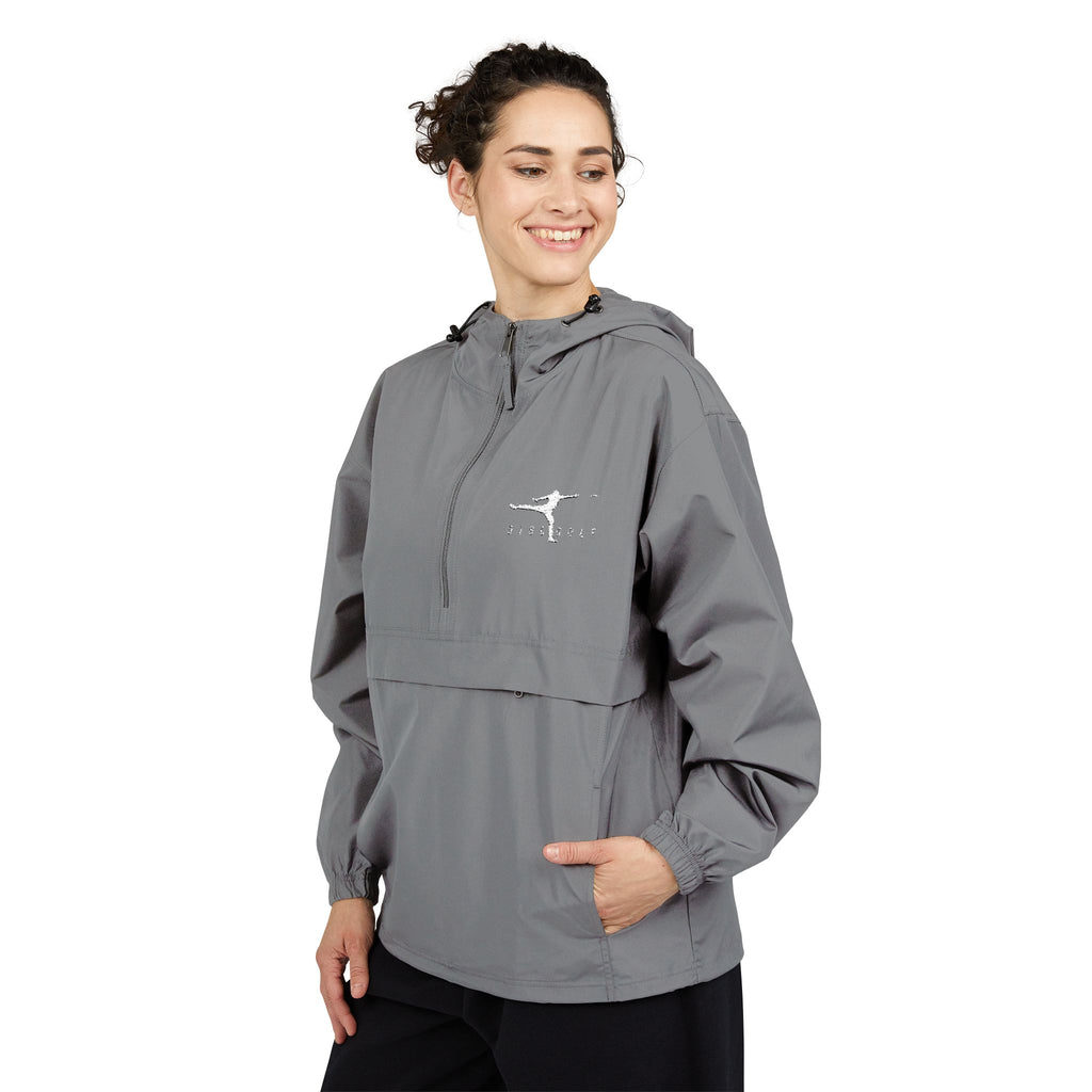 Disc Golf Man Packable Anorak Jacket — Lightweight Hooded Windbreaker with Small Logo