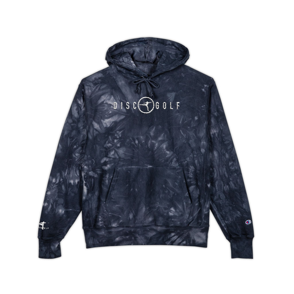 Disc Golf Man Logo Tie-Dye 'Rise Wolf' Embroidered Hoodie