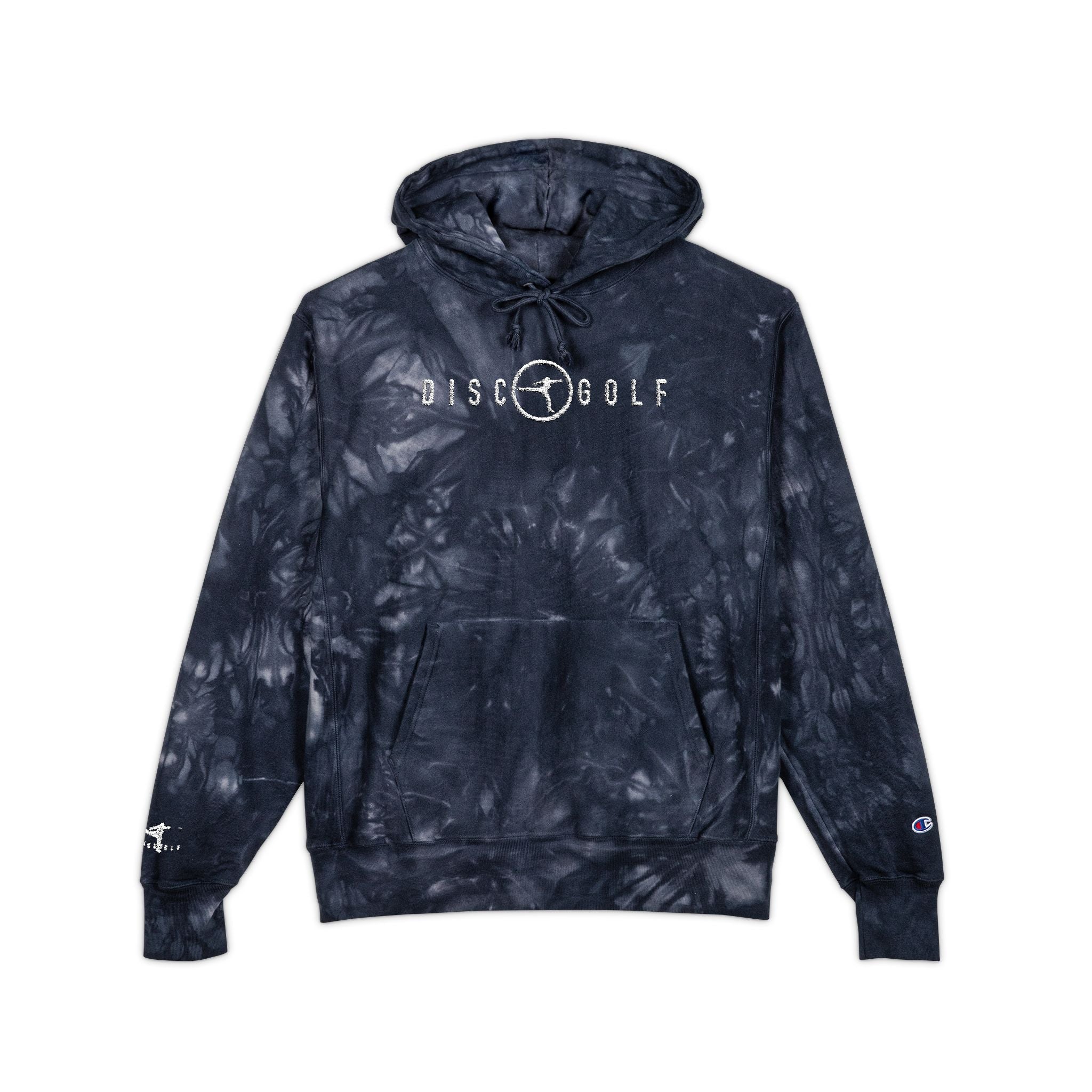 Disc Golf Man Logo Tie-Dye 'Rise Wolf' Embroidered Hoodie