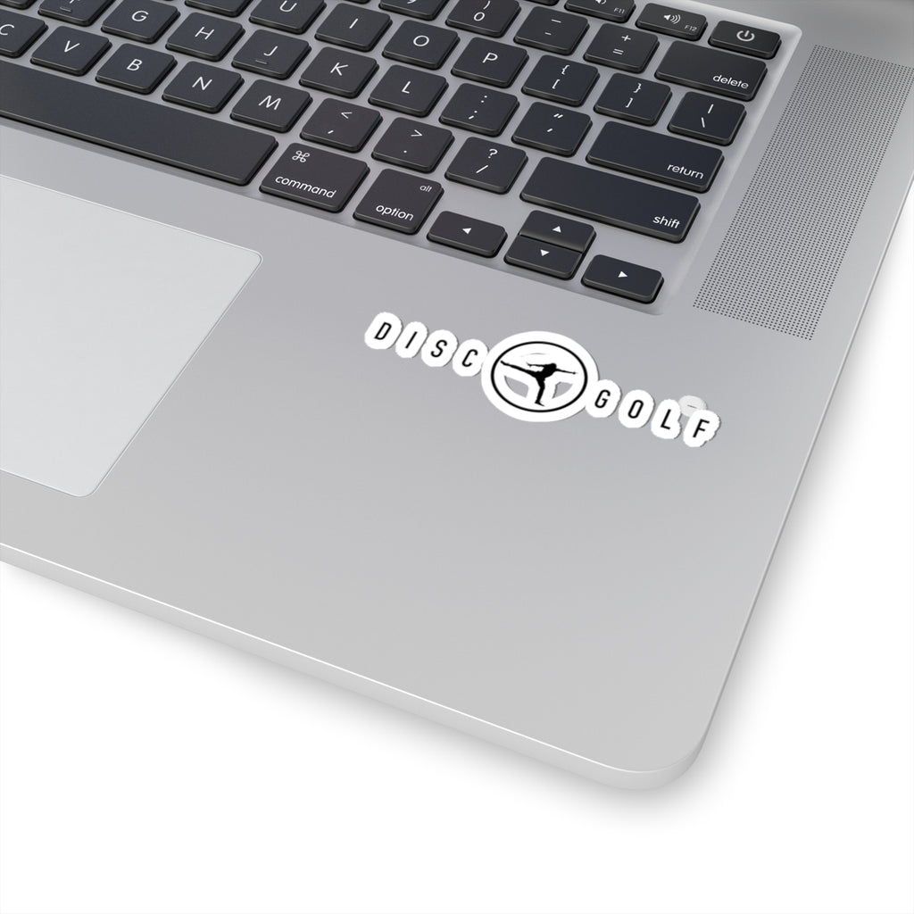 Disc Golf Man Throwing Logo Cut Sticker — Silhouette Ace Logo