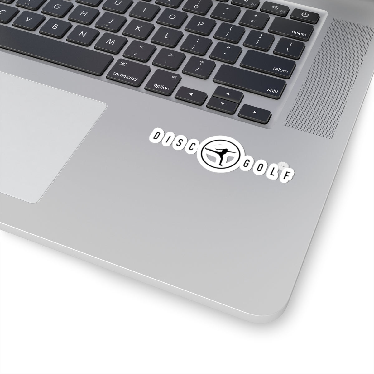 Disc Golf Man Throwing Logo Cut Sticker — Silhouette Ace Logo