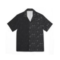 Black Leaf Pattern Hawaiian Shirt — Men's Camp Shirt, Subtle Cannabis AOP