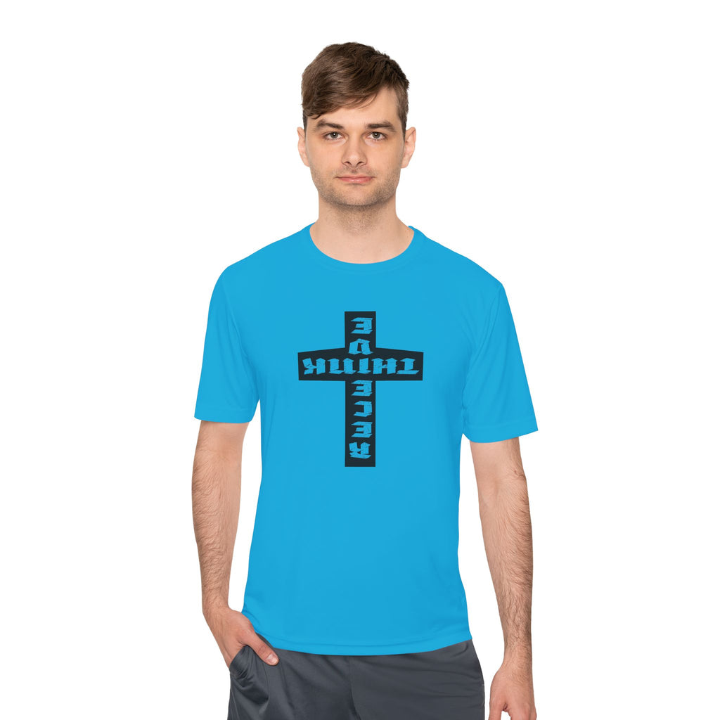 Think / Receive Reverse Cross Performance Tee —  Moisture-Wicking Shirt