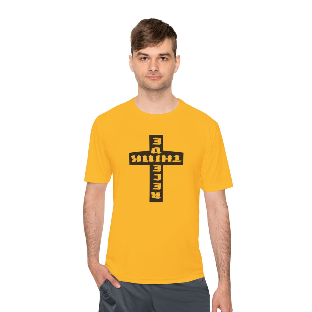 Think / Receive Reverse Cross Performance Tee —  Moisture-Wicking Shirt