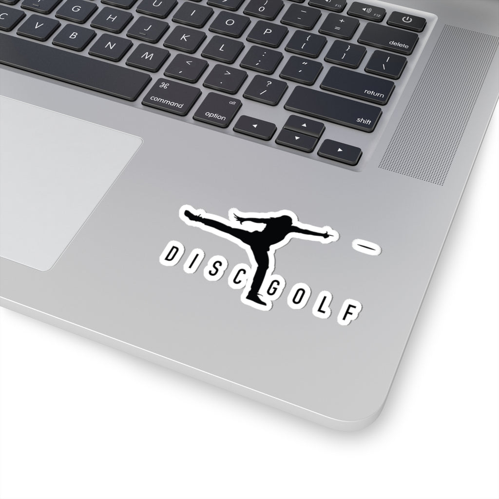 Disc Golf Man XLogo Cut Sticker — Silhouette Ace Logo