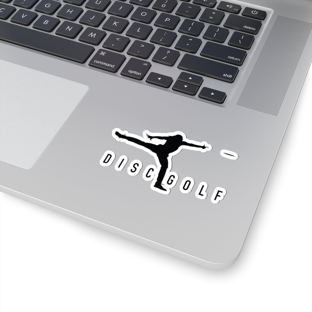 Disc Golf Man XLogo Cut Sticker — Silhouette Ace Logo