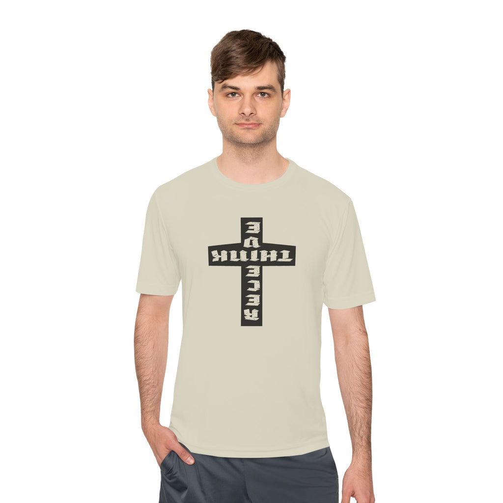 Think / Receive Reverse Cross Performance Tee —  Moisture-Wicking Shirt