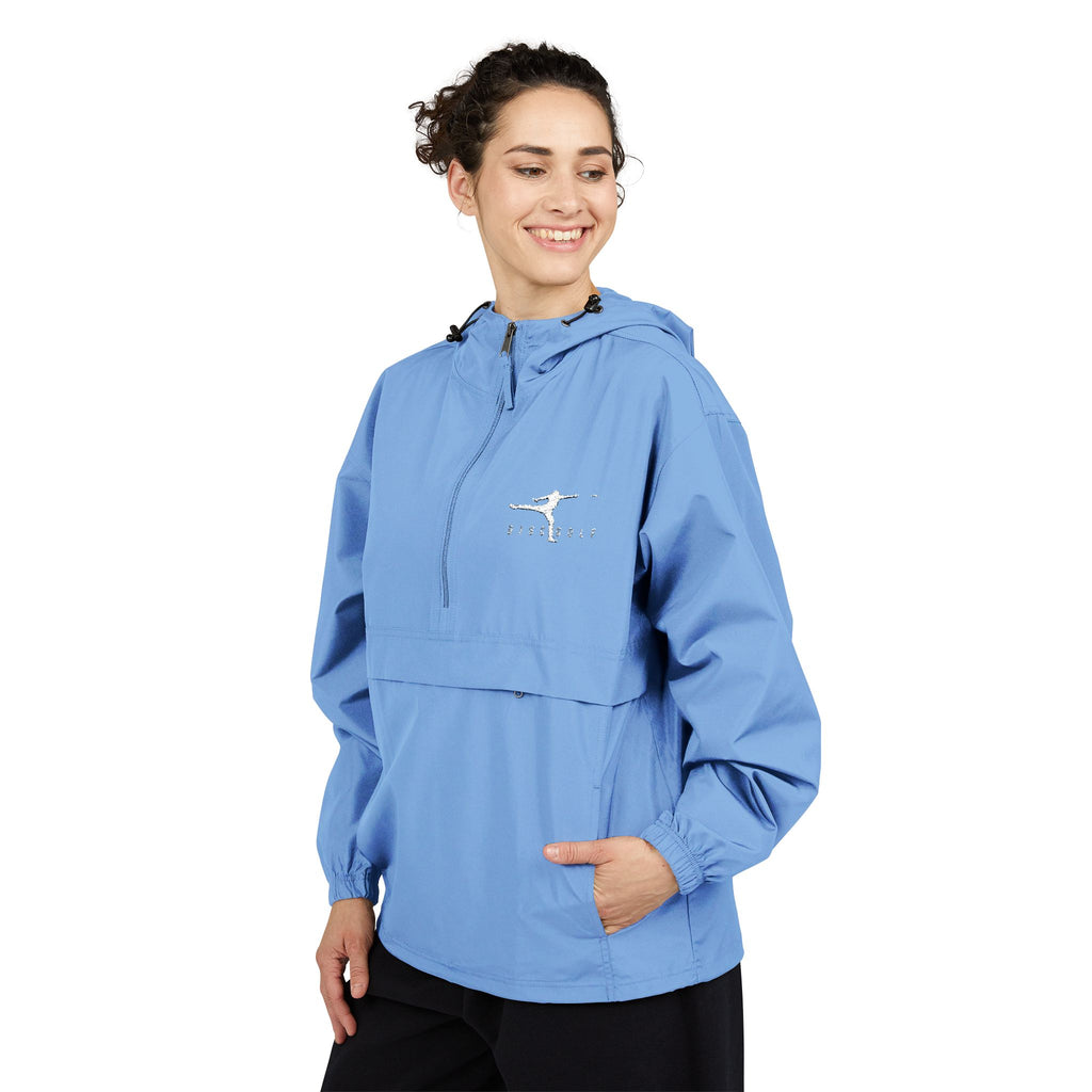 Disc Golf Man Packable Anorak Jacket — Lightweight Hooded Windbreaker with Small Logo