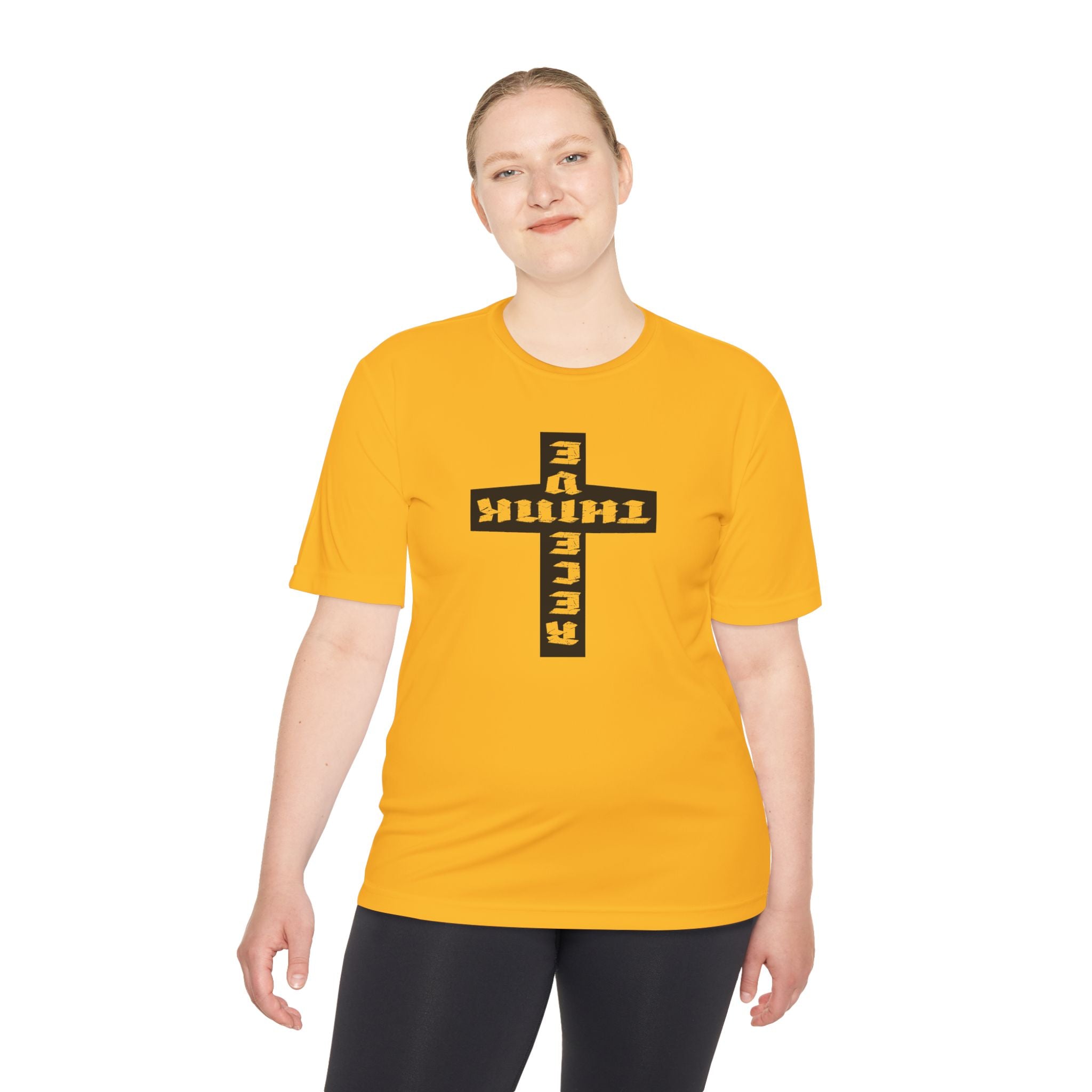Think / Receive Reverse Cross Performance Tee —  Moisture-Wicking Shirt