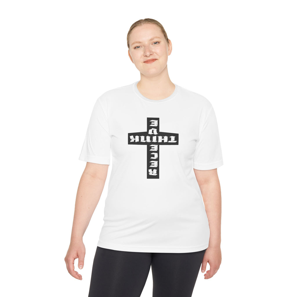 Think / Receive Reverse Cross Performance Tee —  Moisture-Wicking Shirt