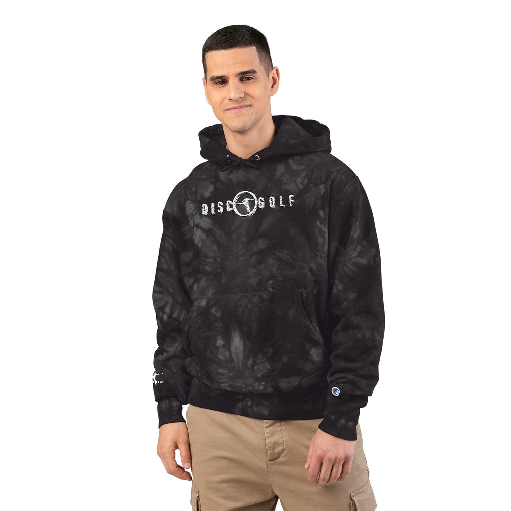Disc Golf Man Logo Tie-Dye 'Rise Wolf' Embroidered Hoodie