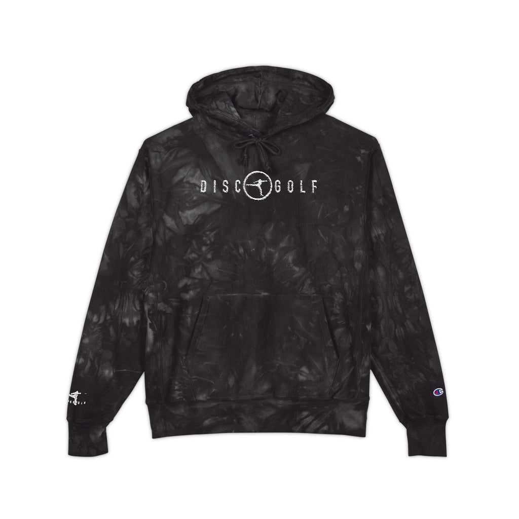 Disc Golf Man Logo Tie-Dye 'Rise Wolf' Embroidered Hoodie