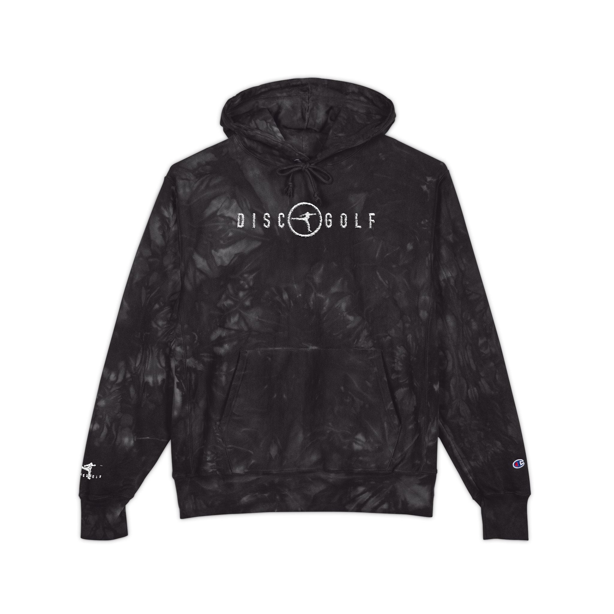 Disc Golf Man Logo Tie-Dye 'Rise Wolf' Embroidered Hoodie