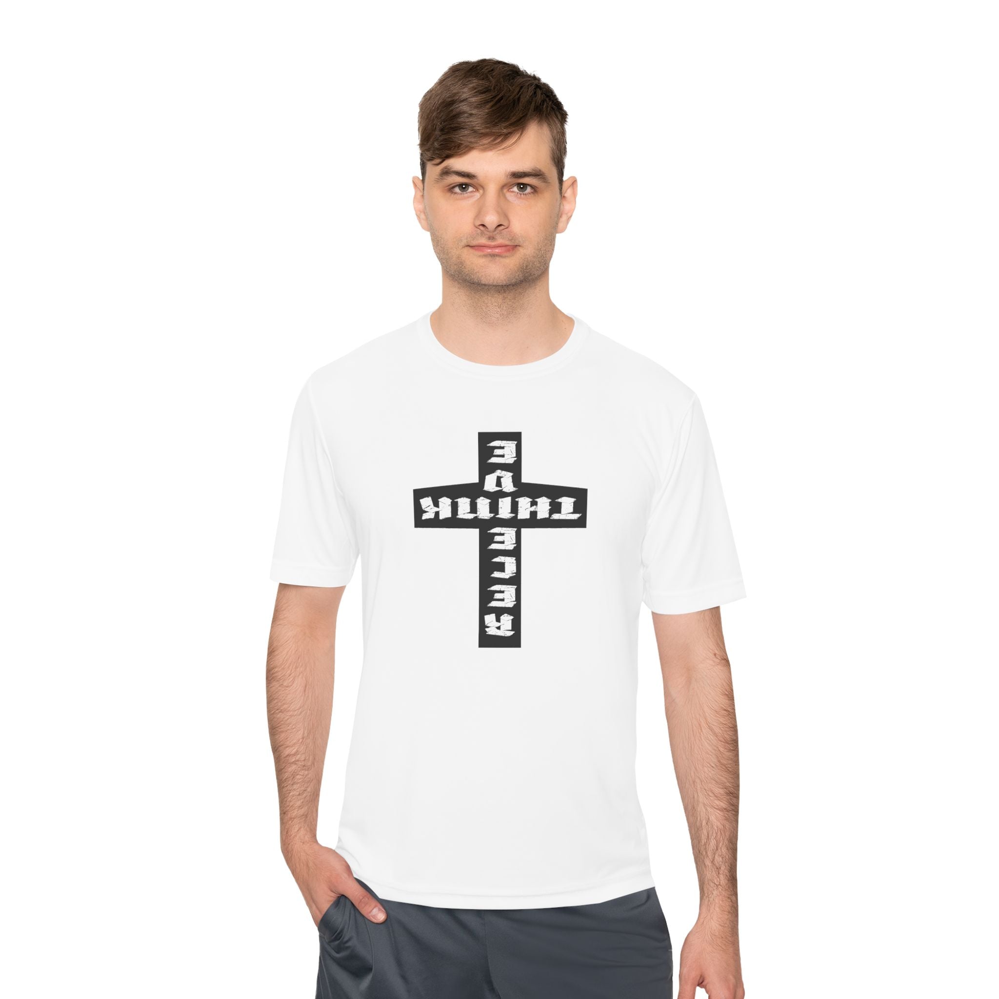Think / Receive Reverse Cross Performance Tee —  Moisture-Wicking Shirt