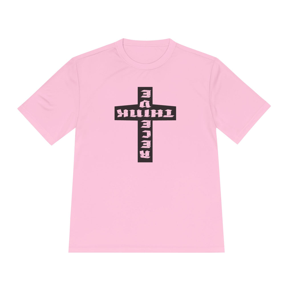 Think / Receive Reverse Cross Performance Tee —  Moisture-Wicking Shirt