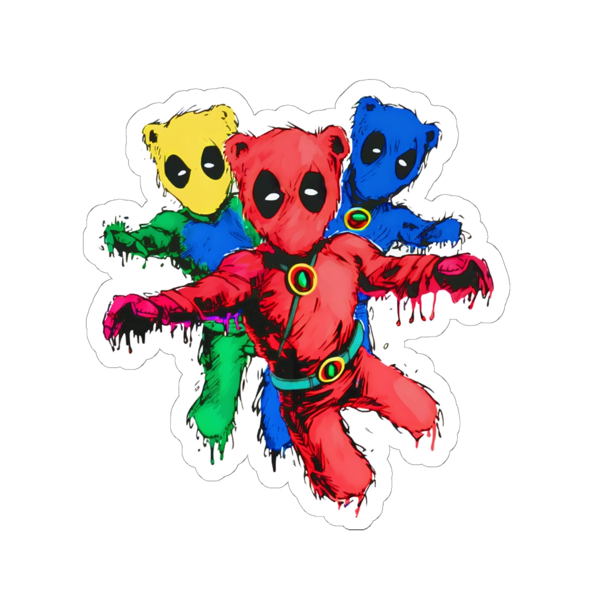 Grateful DEADPOOL Cut Sticker — Silhouette Ace Logo