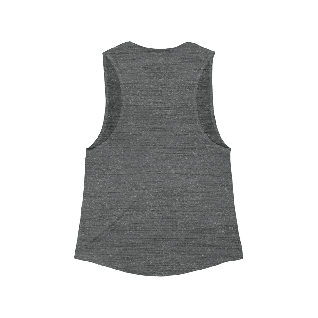 Disc Golf Man Yoga Pose Muscle Tank — Women's Flowy Scoop Athletic Tank Top
