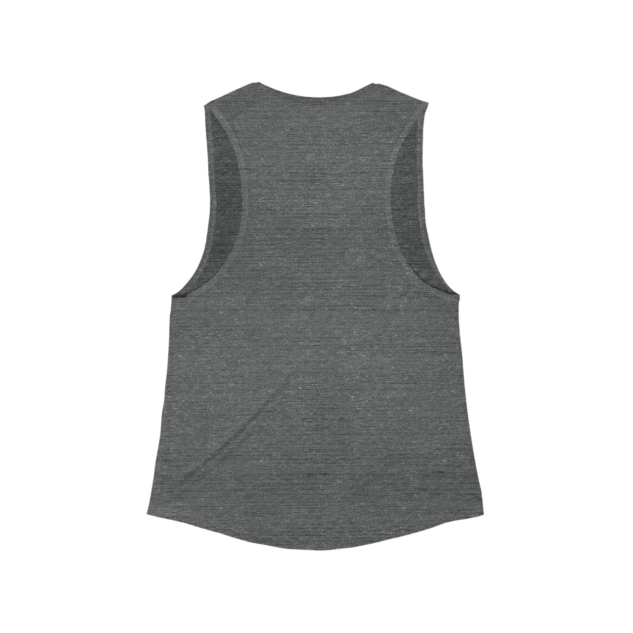 Disc Golf Man Yoga Pose Muscle Tank — Women's Flowy Scoop Athletic Tank Top