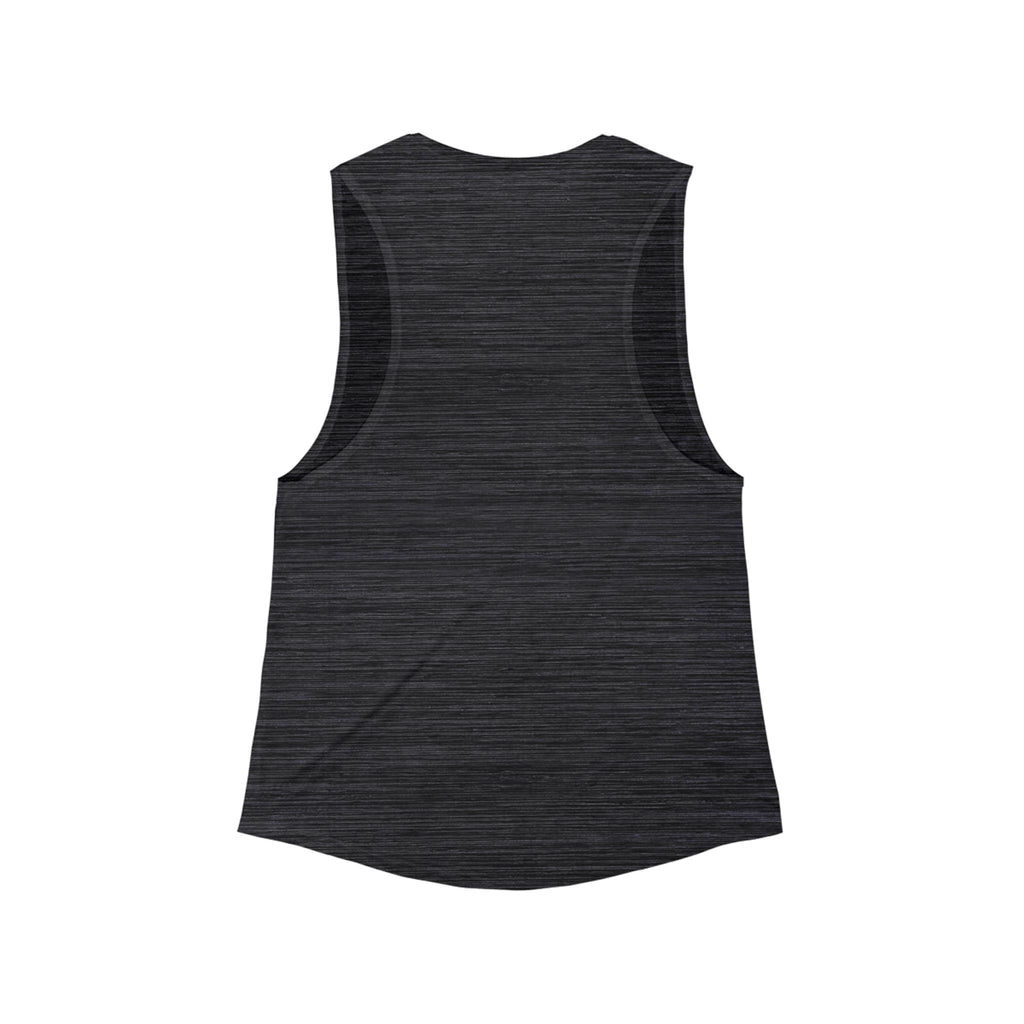 Disc Golf Man Yoga Pose Muscle Tank — Women's Flowy Scoop Athletic Tank Top